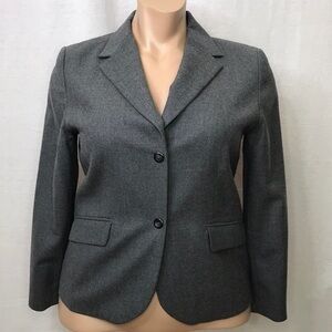 PENDLETON Vtg Women's Gray Virgin Wool Lined Blazer Faux Pockets Sz 16